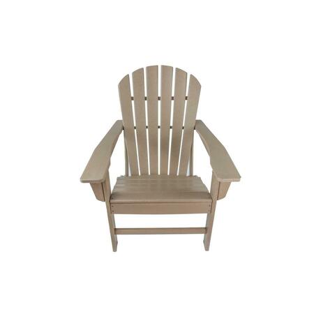 KD GABINETES HDPE Resin Wood Adirondack Chair, Brown KD3092773